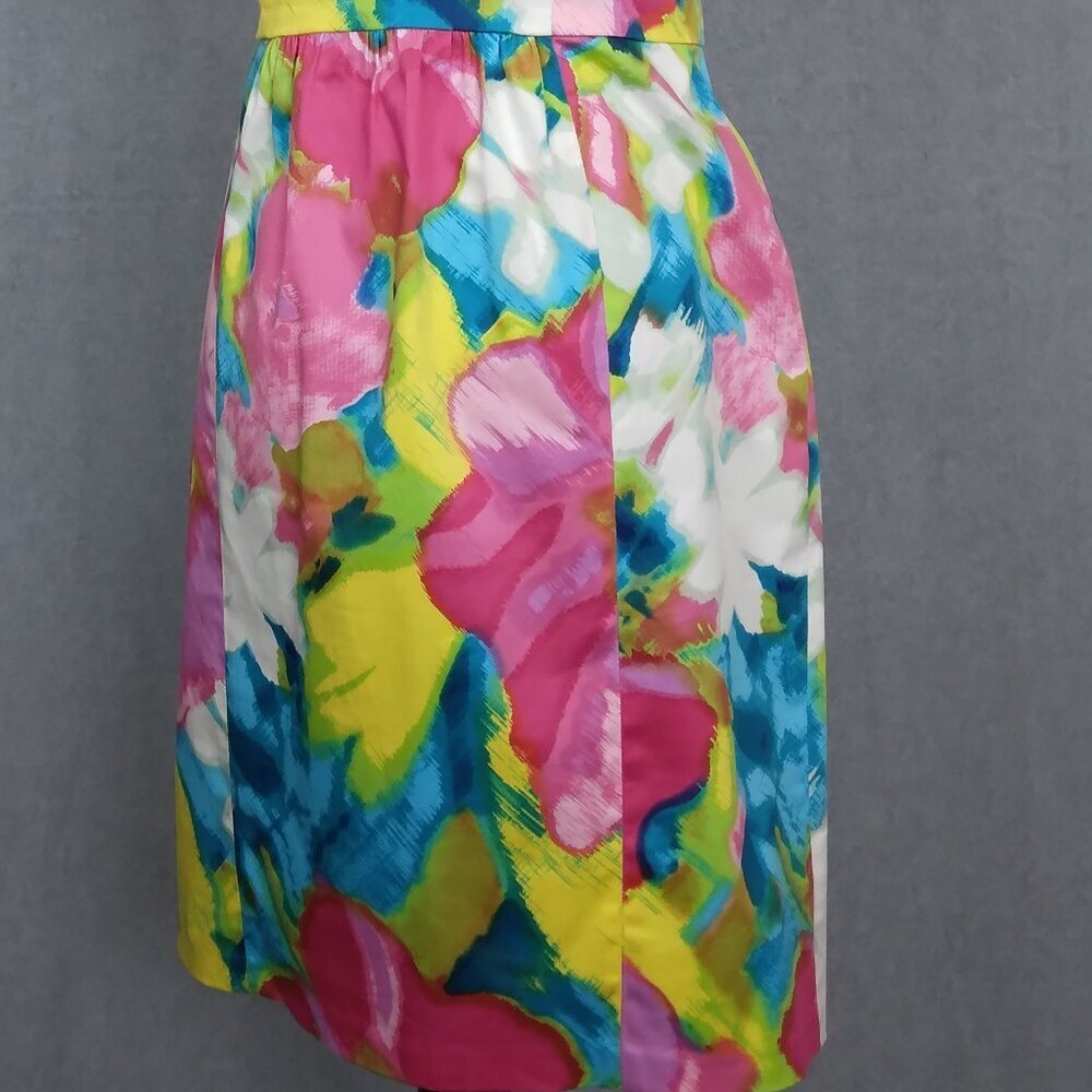 Donna Morgan | Vibrant Watercolor Strapless Dress Stretch Multicolor | Size 12 - Picture 6 of 11